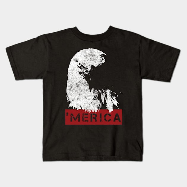 Merica - Bald Eagle Kids T-Shirt by 461VeteranClothingCo